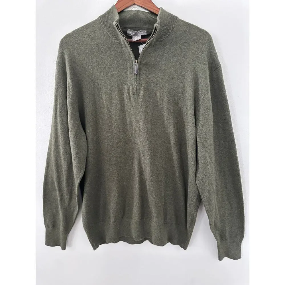 Daniel Cremieux Cashmere Blend Half-Zip Sweater NWT sz Large